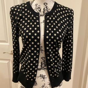 Cupio black and white polka dot cardigan sweater